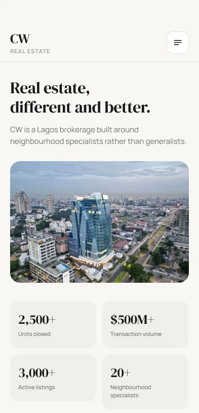 About CW: Real estate, different and better.
